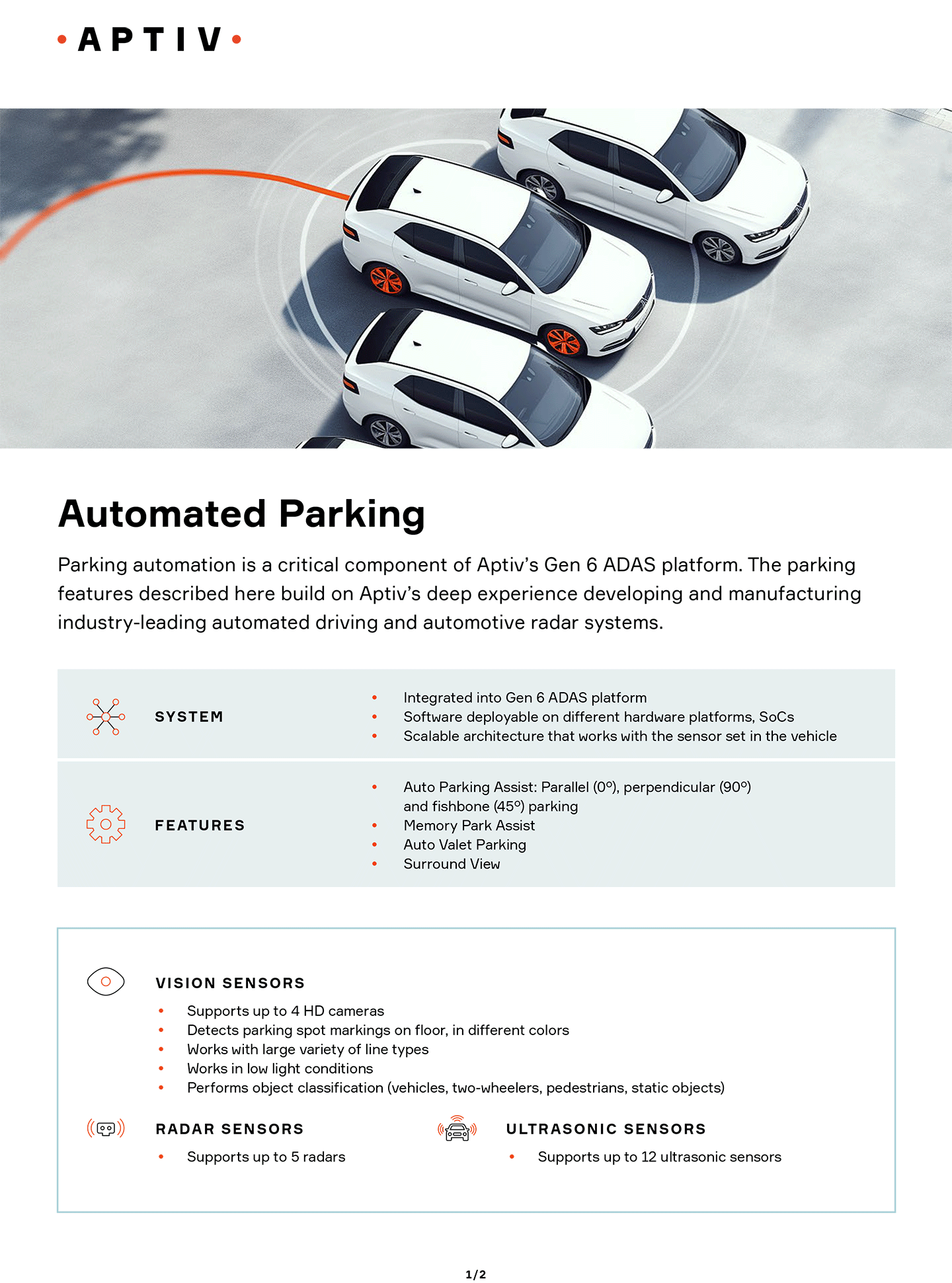 Automated Parking Data Sheet